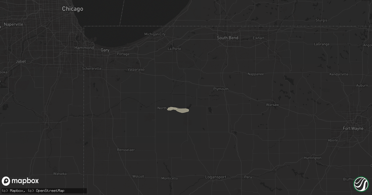Hail map in Knox, IN on July 26, 2025