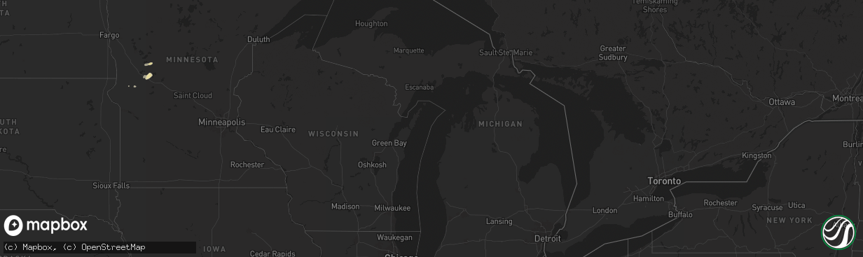 Hail map in Michigan on July 26, 2025
