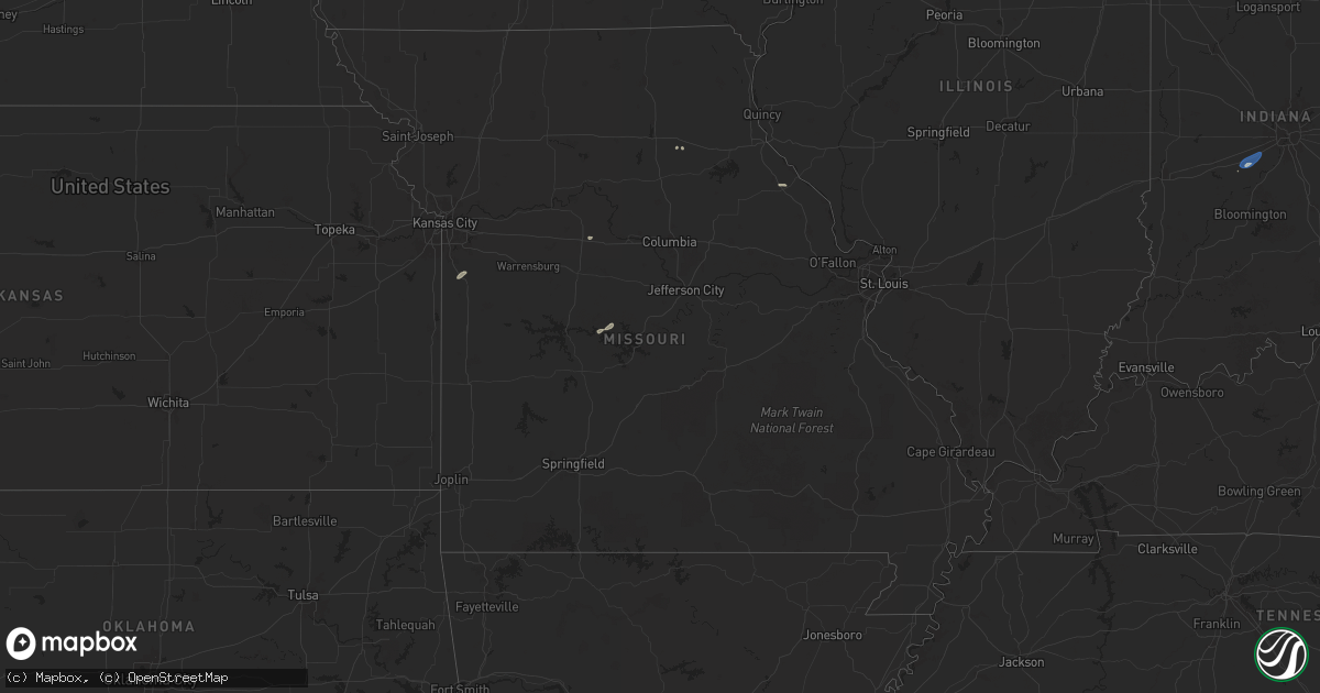 Hail map in Missouri on July 26, 2025