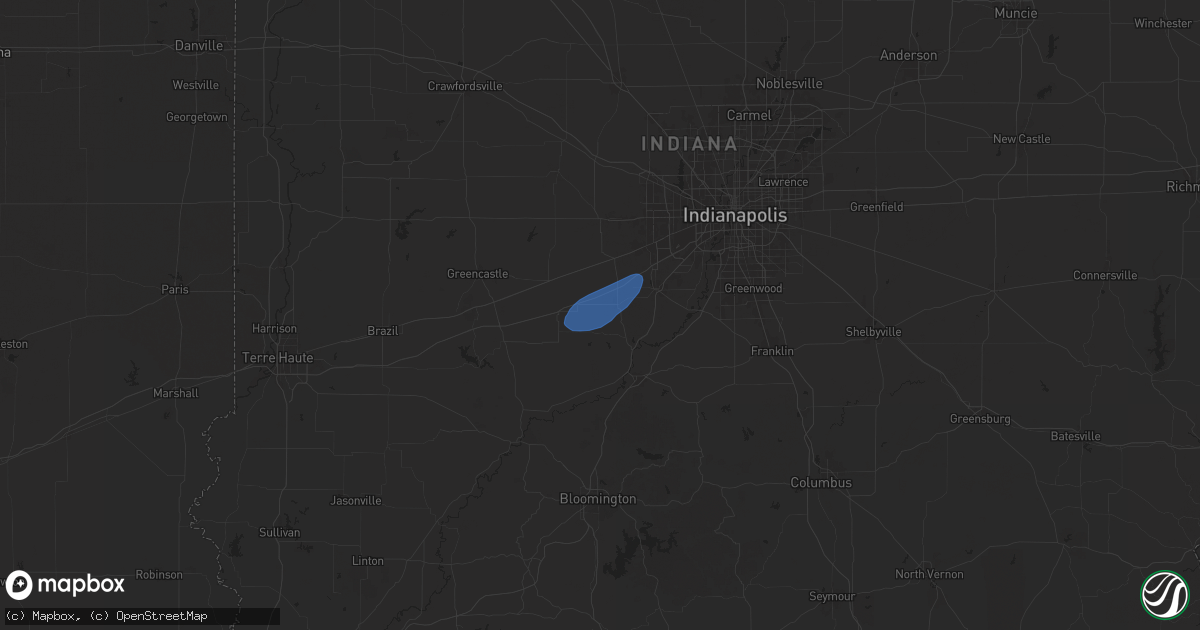 Hail map in Monrovia, IN on July 26, 2025