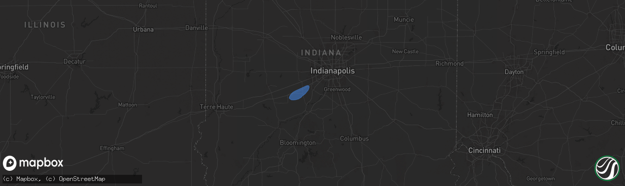 Hail map in Mooresville, IN on July 26, 2025