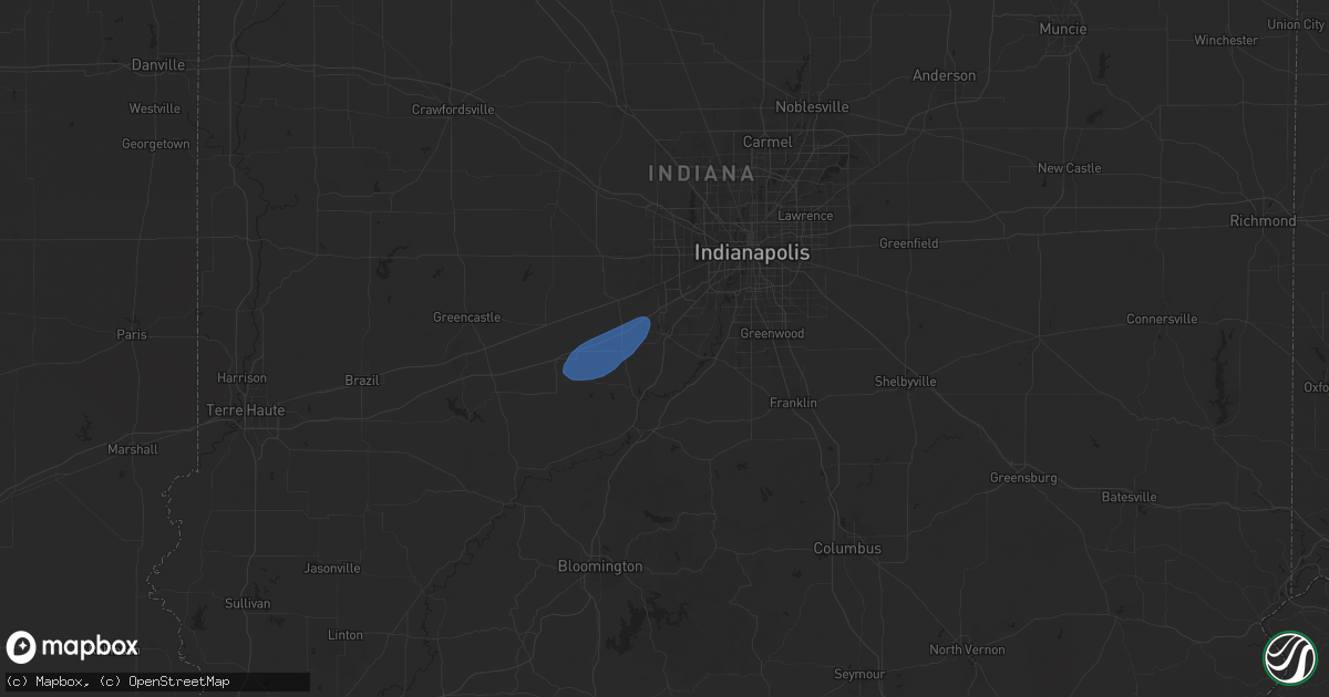 Hail map in Mooresville, IN on July 26, 2025