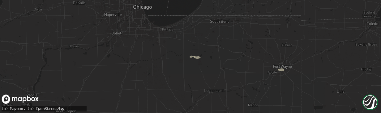 Hail map in North Judson, IN on July 26, 2025