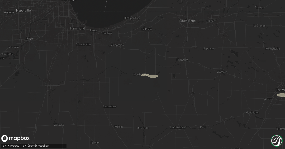 Hail map in North Judson, IN on July 26, 2025