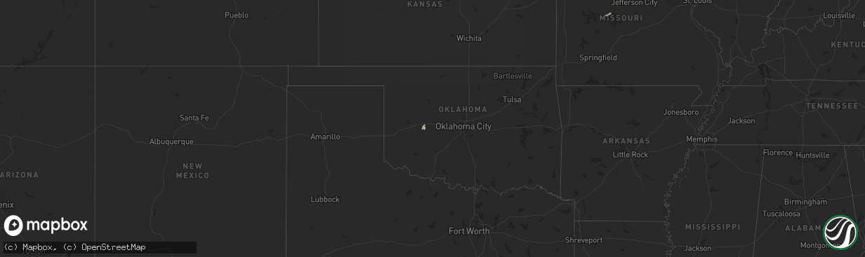 Hail map in Oklahoma on July 26, 2025