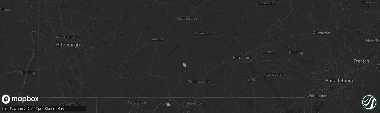 Hail map in Orbisonia, PA on July 26, 2025