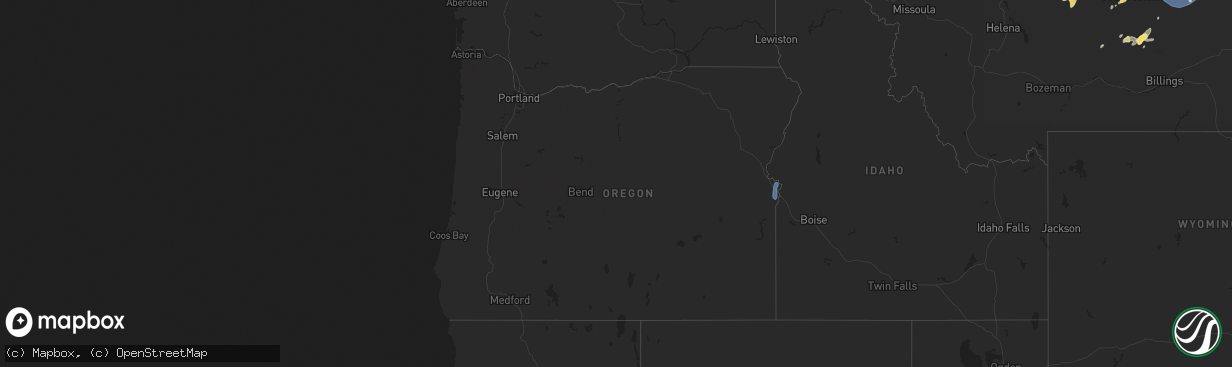 Hail map in Oregon on July 26, 2025