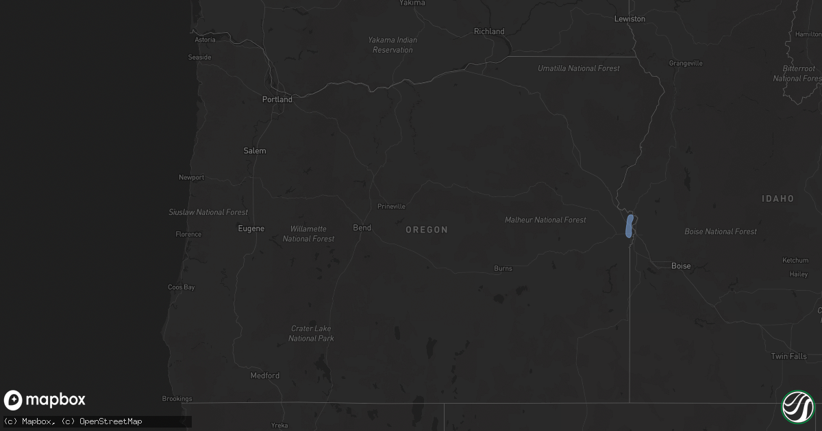 Hail map in Oregon on July 26, 2025