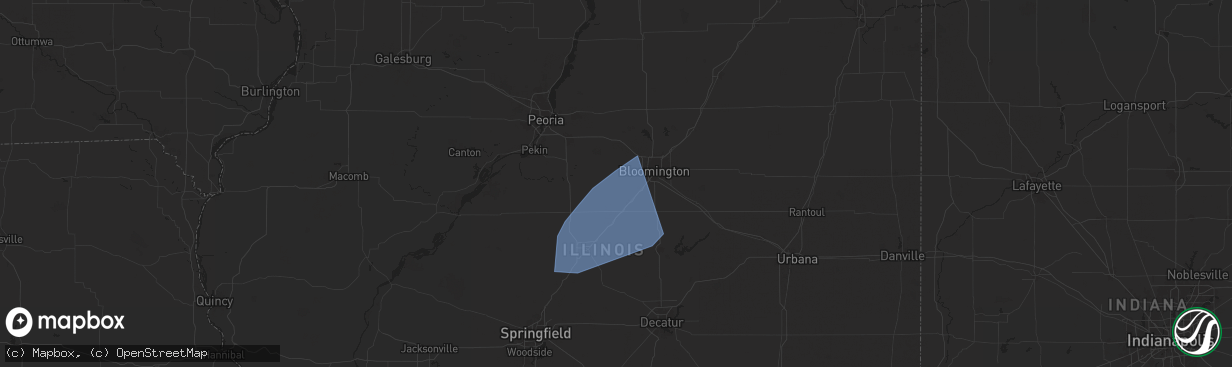 Hail map in Stanford, IL on July 26, 2025