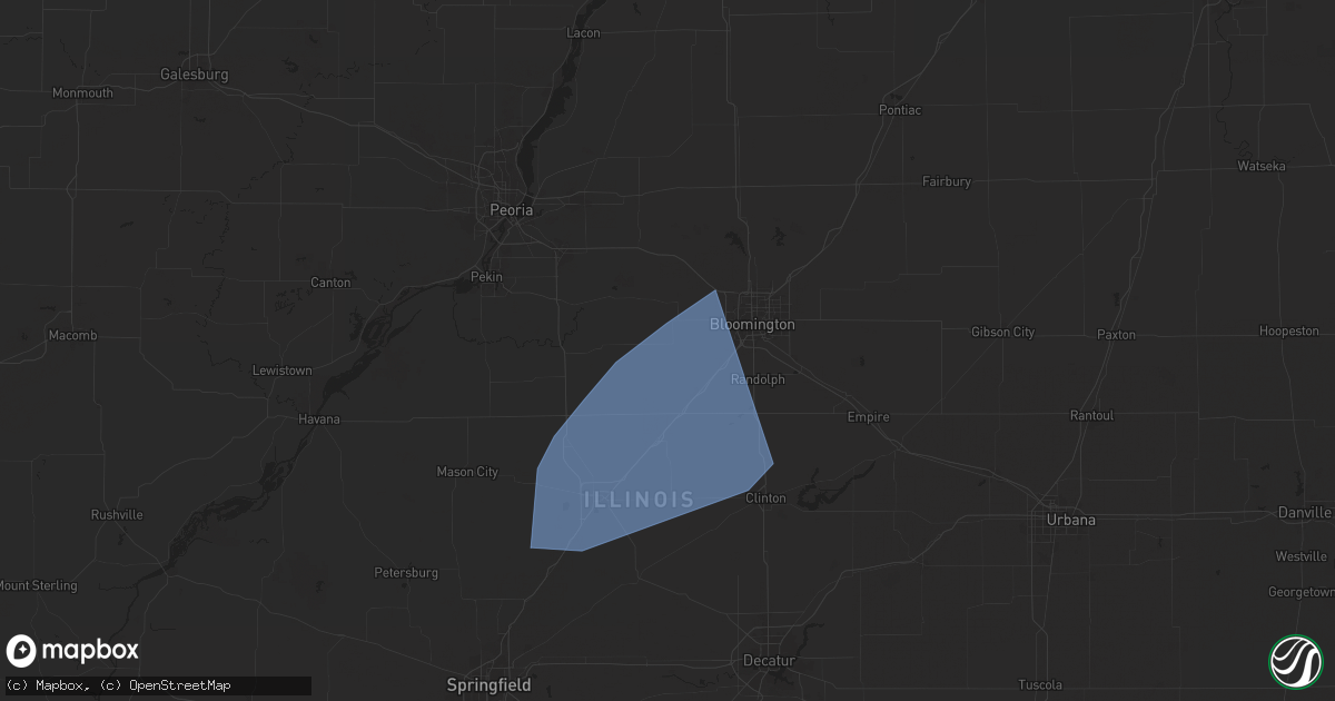 Hail map in Stanford, IL on July 26, 2025