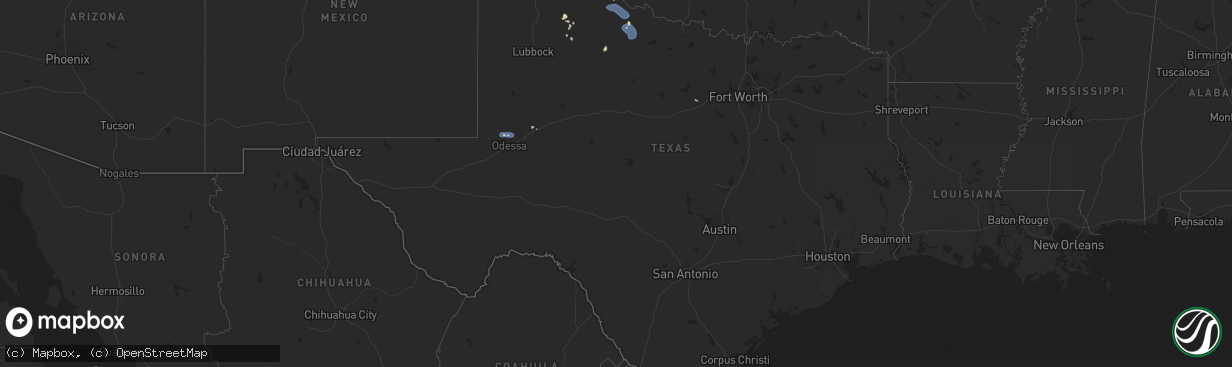 Hail map in Texas on July 26, 2025