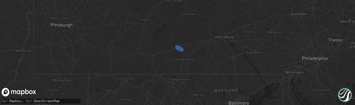 Hail map in Upperstrasburg, PA on July 26, 2025