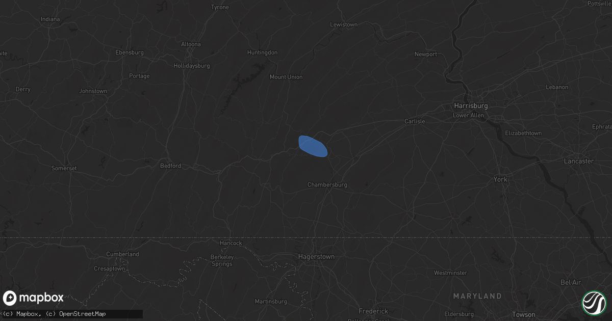 Hail map in Upperstrasburg, PA on July 26, 2025