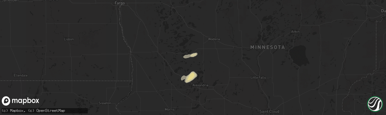 Hail map in Vining, MN on July 26, 2025