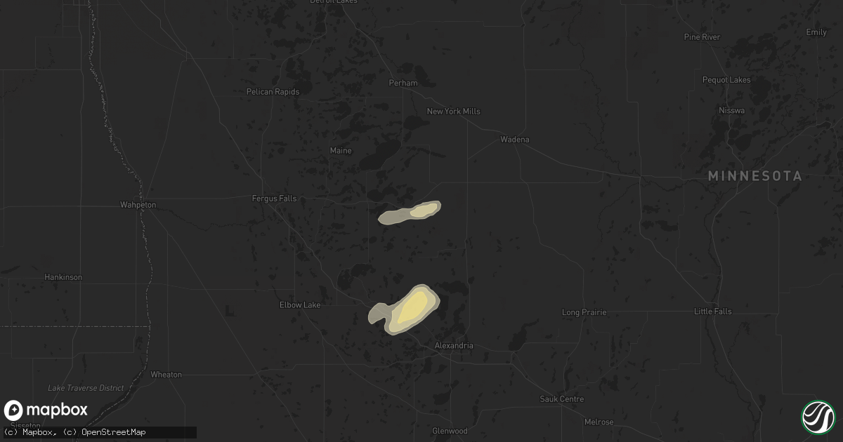 Hail map in Vining, MN on July 26, 2025