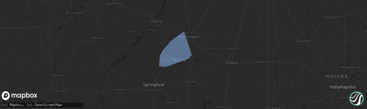 Hail map in Waynesville, IL on July 26, 2025