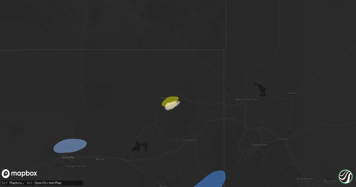 Hail map in Alva, WY on July 26, 2026