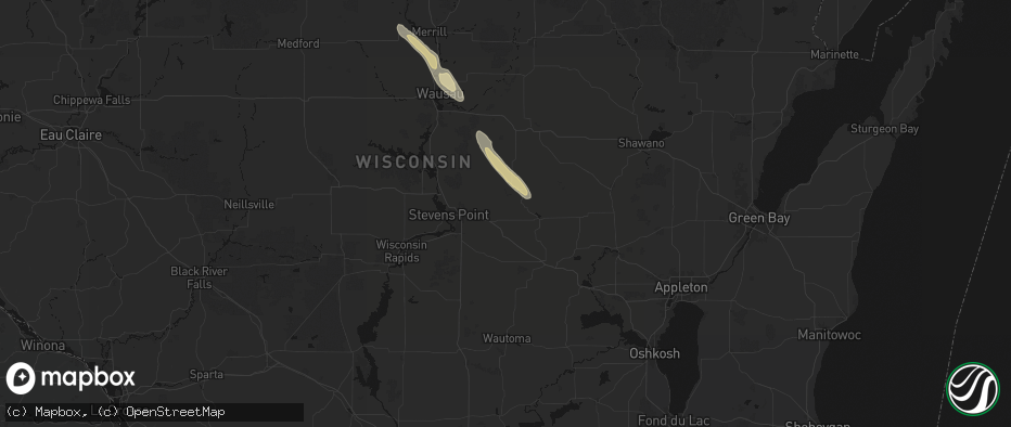 Hail map in Amherst Junction, WI on July 26, 2026