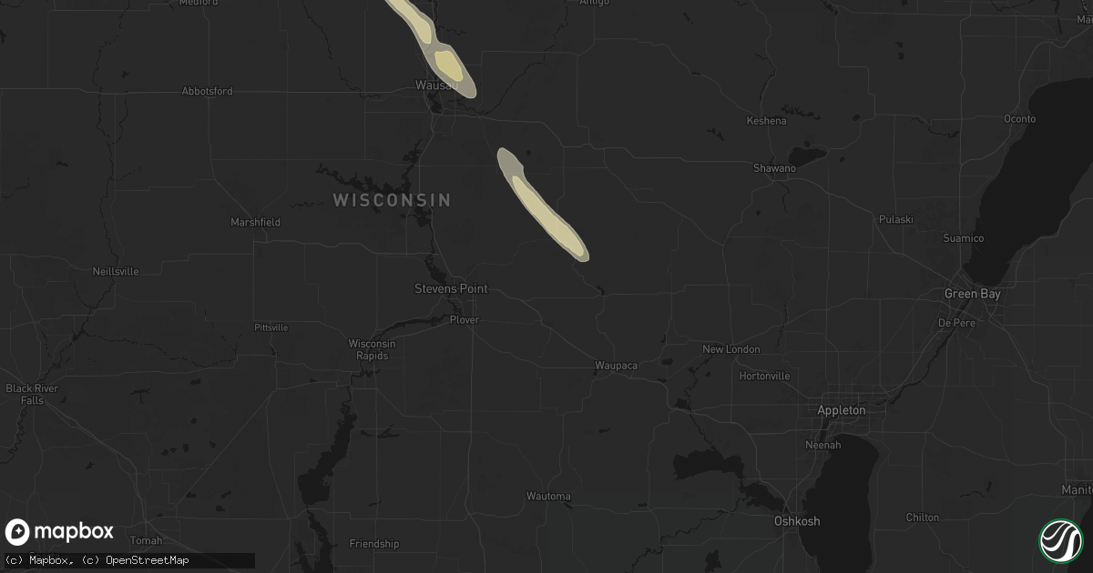 Hail map in Amherst Junction, WI on July 26, 2026