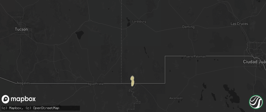 Hail map in Animas, NM on July 26, 2026