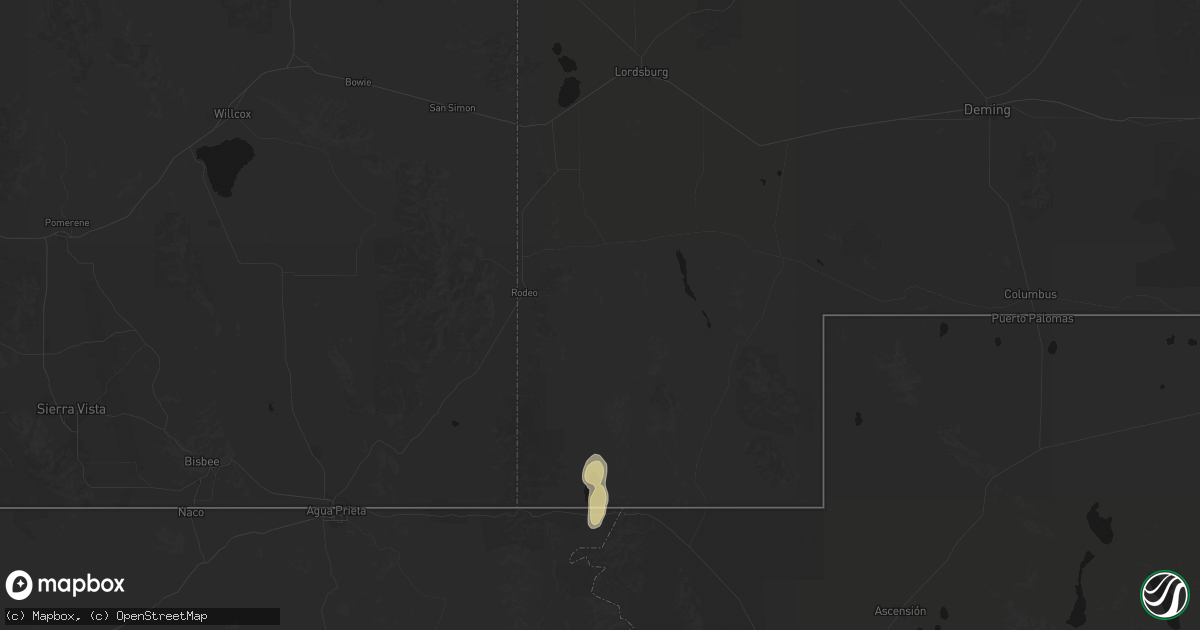 Hail map in Animas, NM on July 26, 2026