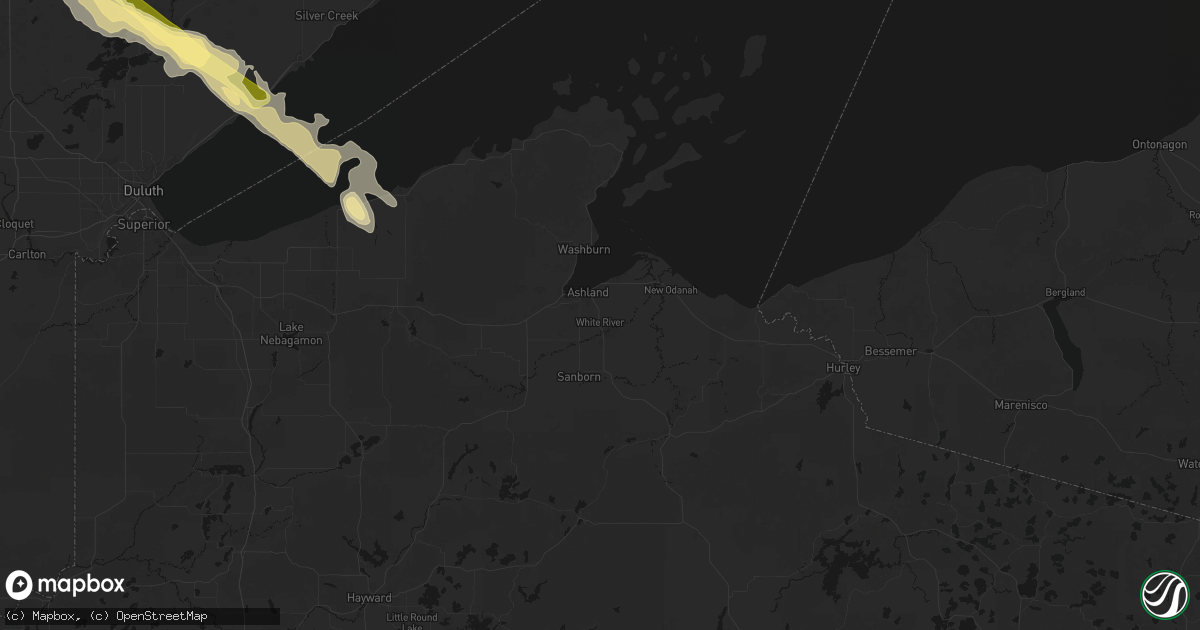 Hail map in Ashland, WI on July 26, 2026