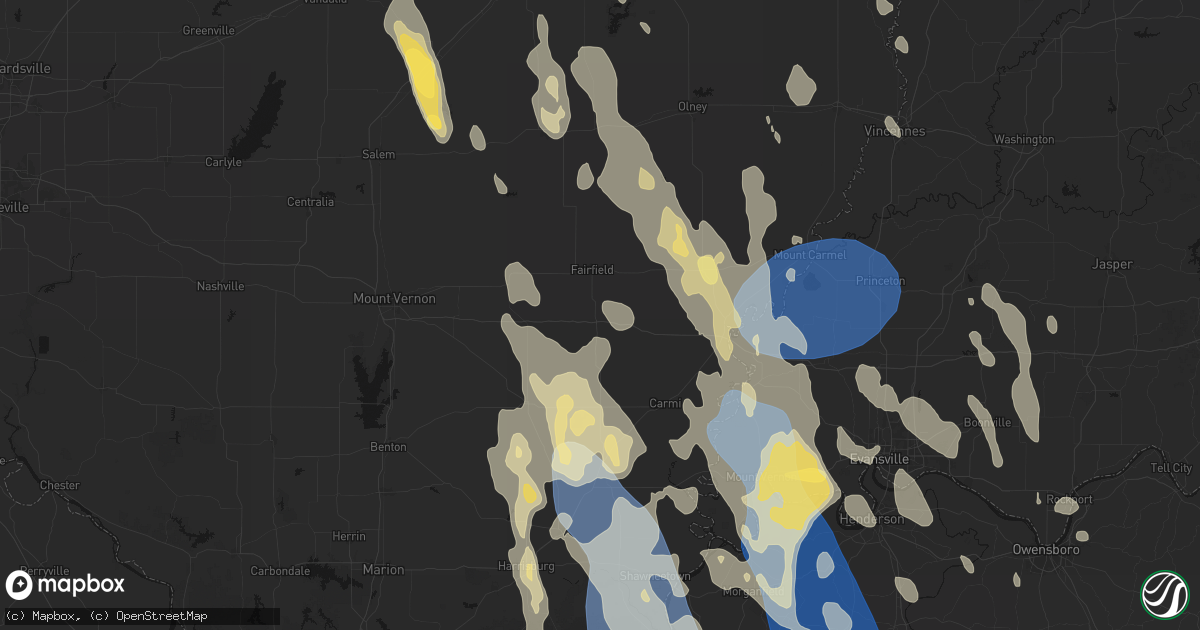 Hail map in Barnhill, IL on July 26, 2026