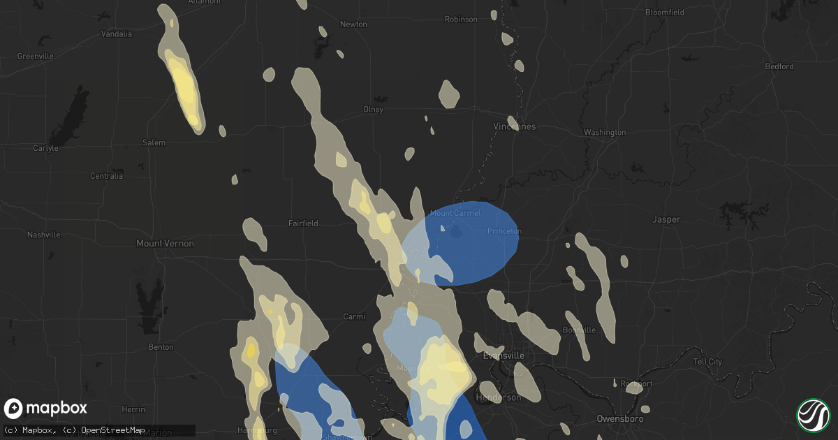 Hail map in Bellmont, IL on July 26, 2026