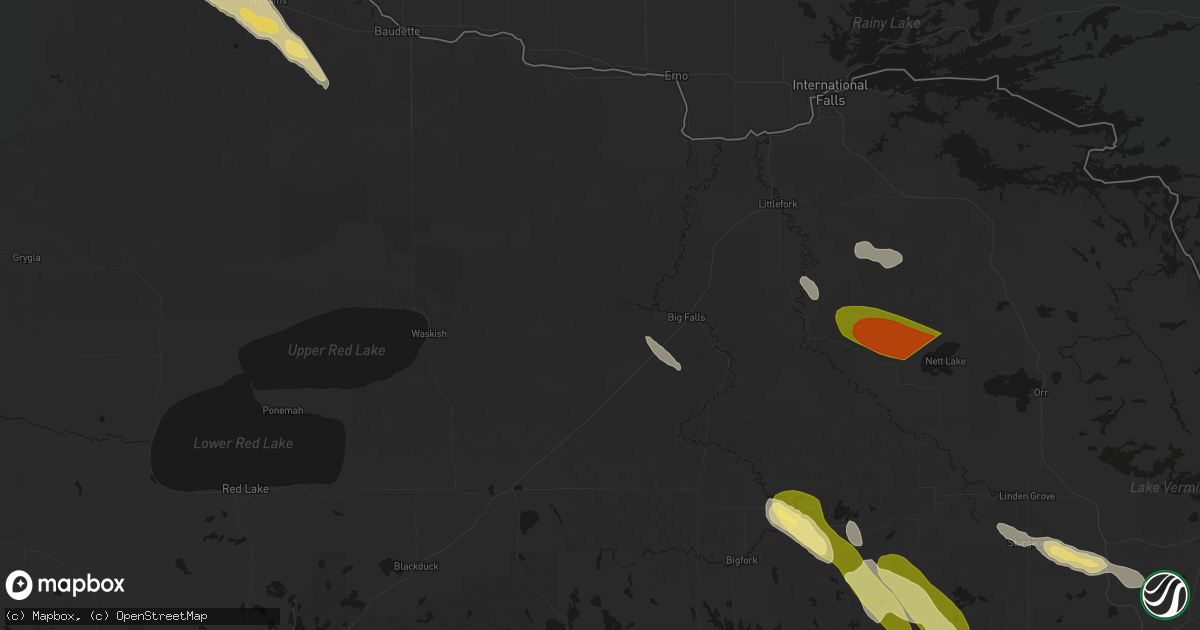 Hail map in Big Falls, MN on July 26, 2026