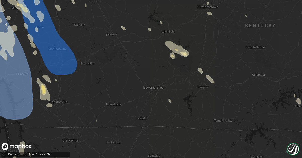 Hail map in Bowling Green, KY on July 26, 2026