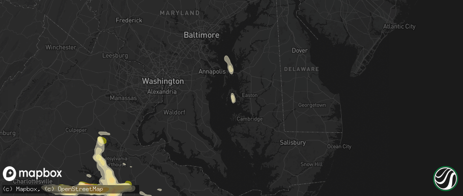 Hail map in Bozman, MD on July 26, 2026