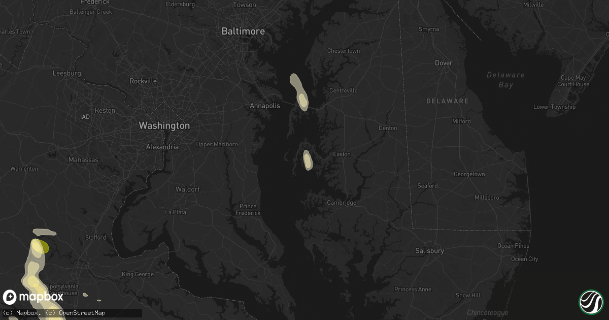 Hail map in Bozman, MD on July 26, 2026
