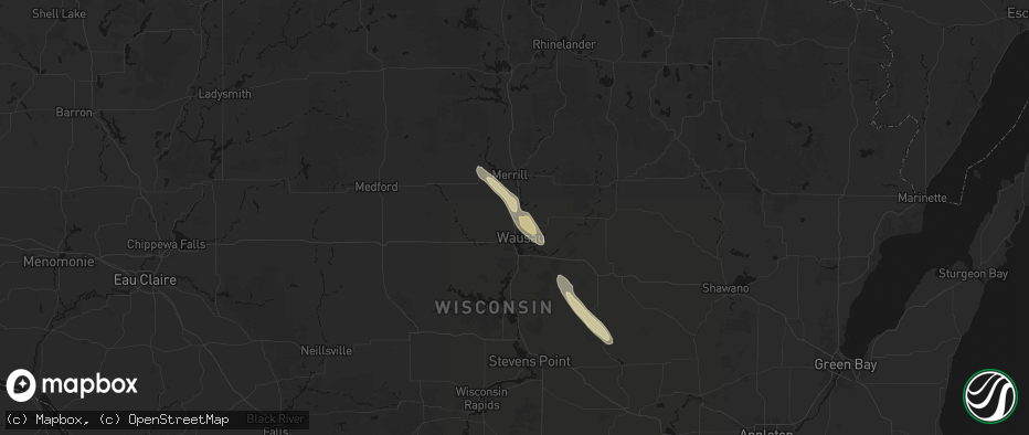 Hail map in Brokaw, WI on July 26, 2026
