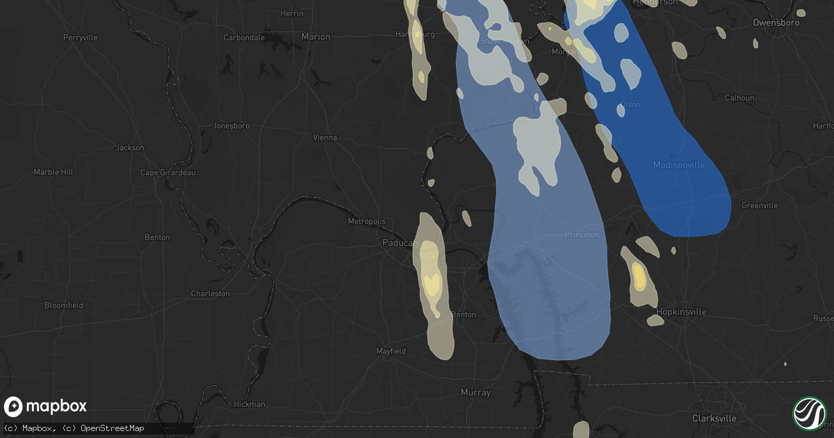 Hail map in Brookport, IL on July 26, 2026