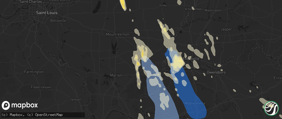 Hail map in Broughton, IL on July 26, 2026