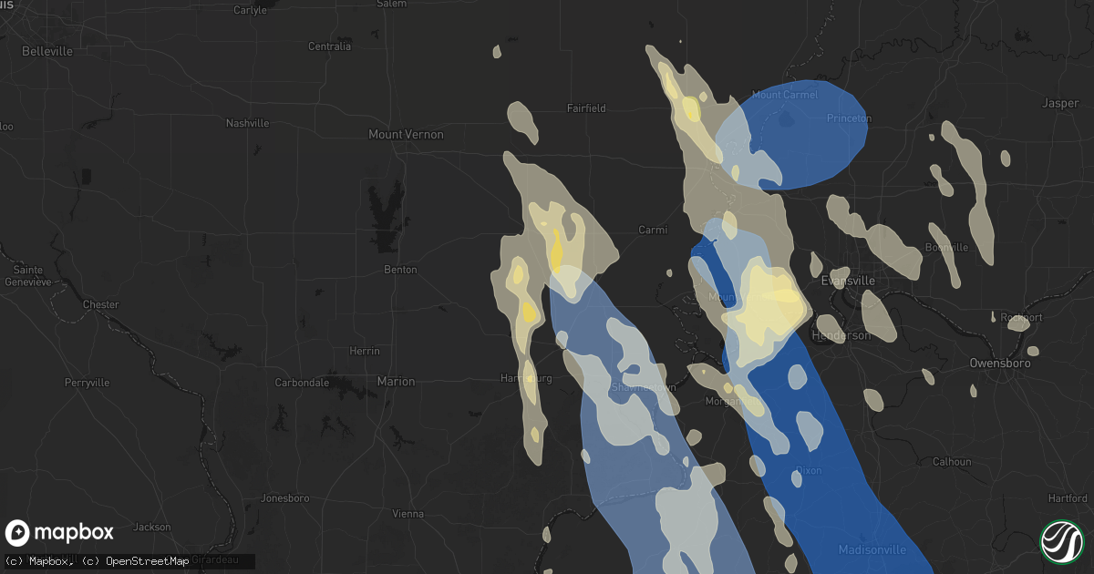 Hail map in Broughton, IL on July 26, 2026