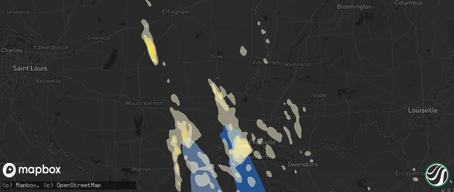 Hail map in Browns, IL on July 26, 2026