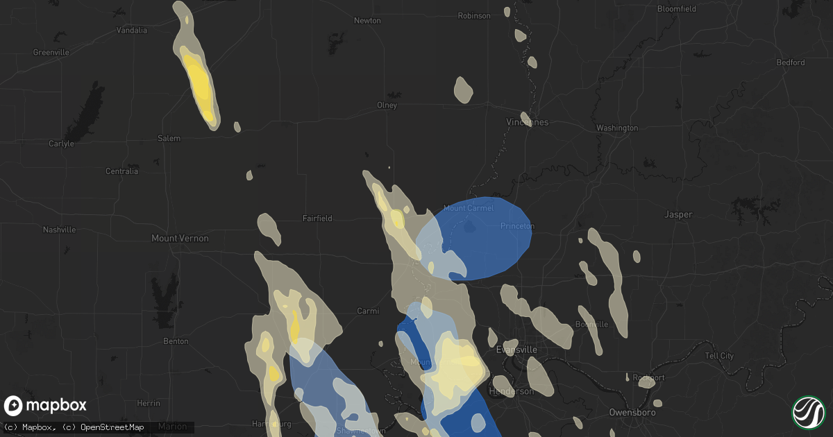 Hail map in Browns, IL on July 26, 2026