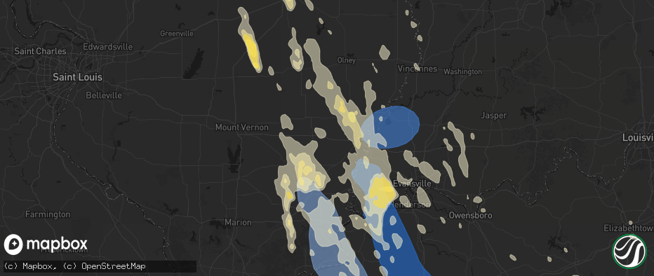 Hail map in Burnt Prairie, IL on July 26, 2026