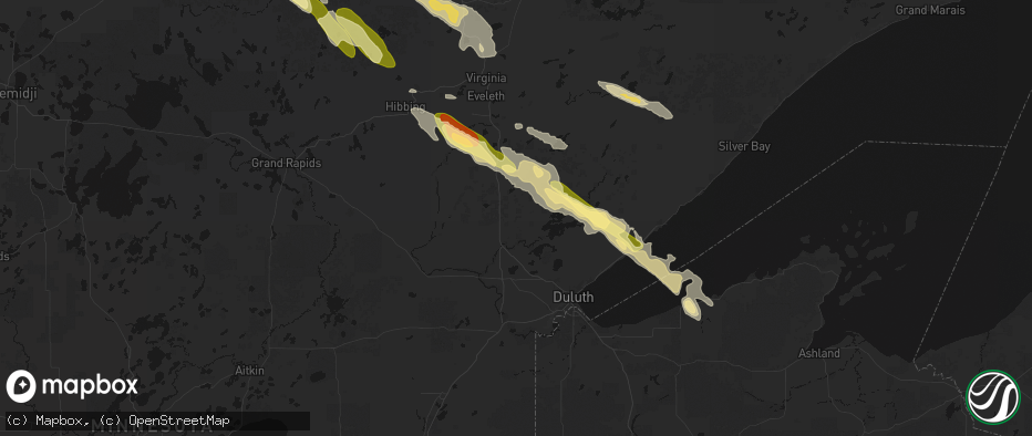 Hail map in Canyon, MN on July 26, 2026