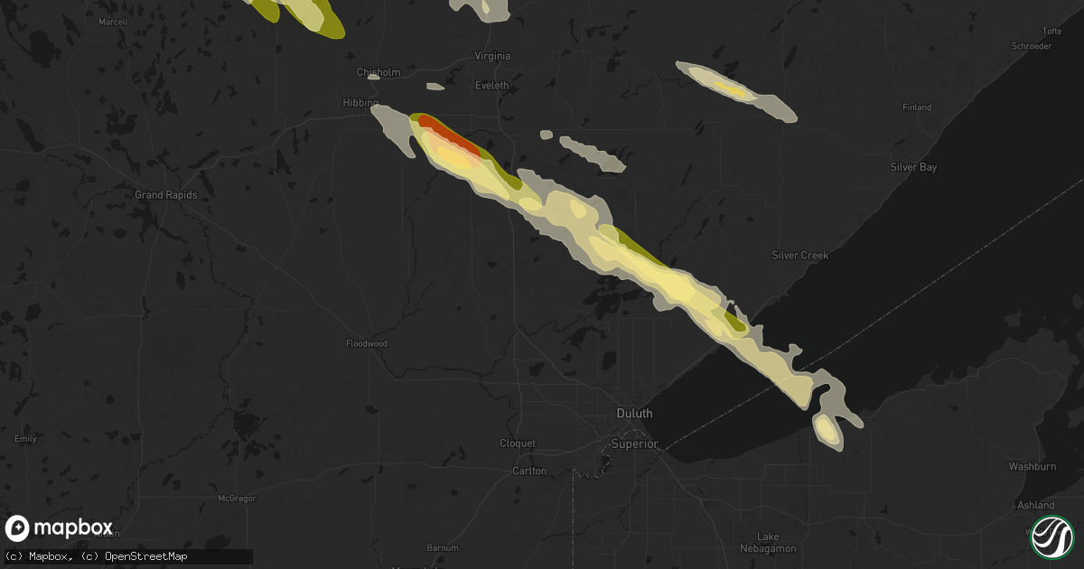 Hail map in Canyon, MN on July 26, 2026