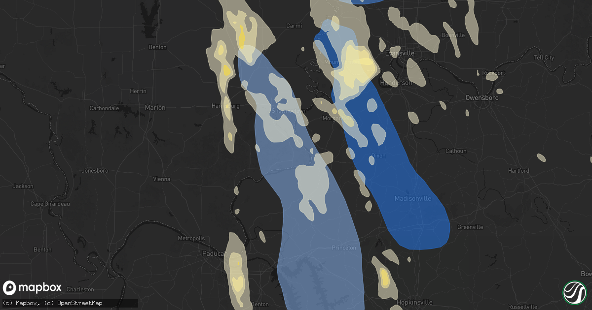 Hail map in Cave In Rock, IL on July 26, 2026
