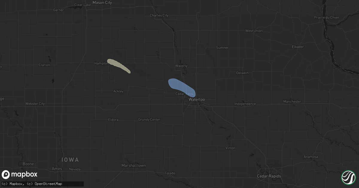 Hail map in Cedar Falls, IA on July 26, 2026