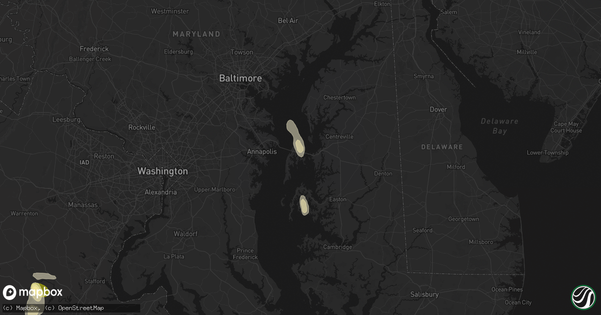 Hail map in Chester, MD on July 26, 2026
