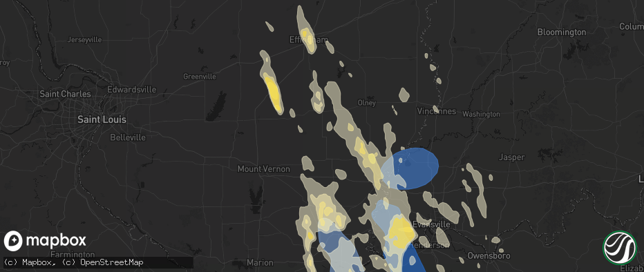 Hail map in Cisne, IL on July 26, 2026