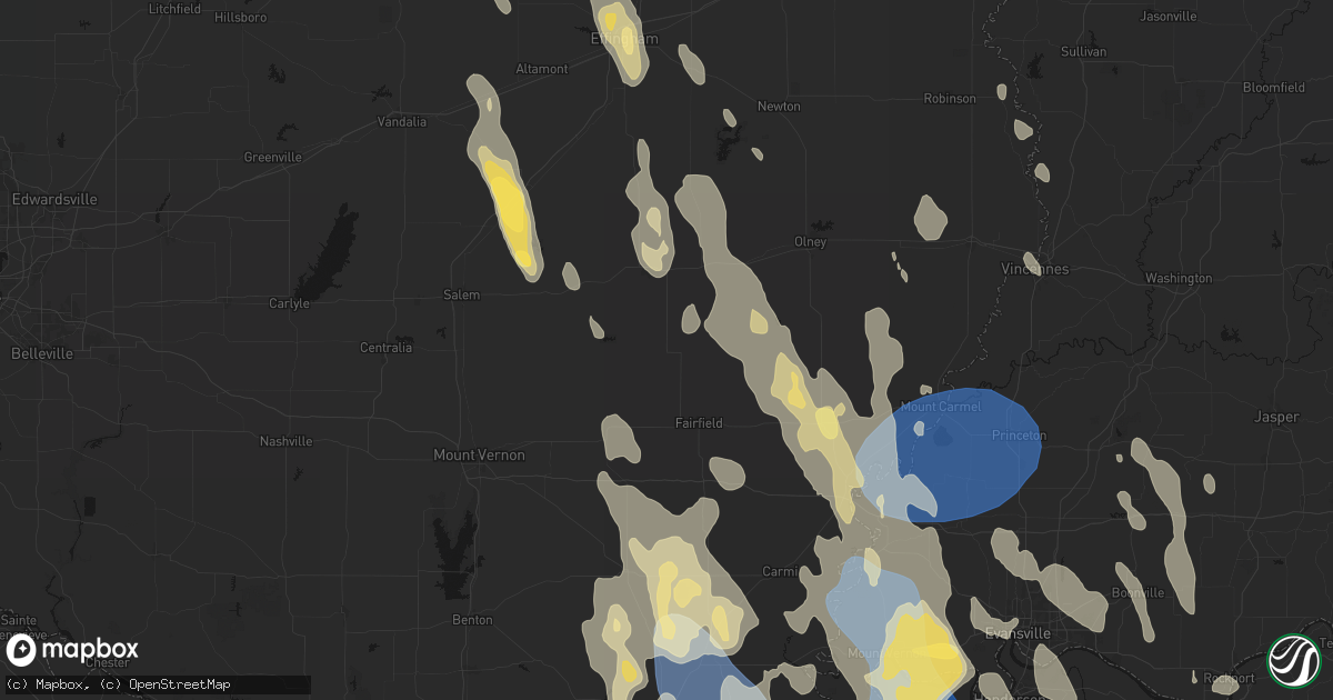 Hail map in Cisne, IL on July 26, 2026