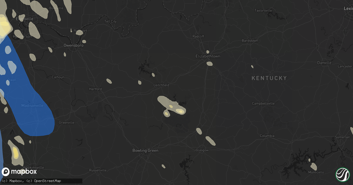Hail map in Clarkson, KY on July 26, 2026