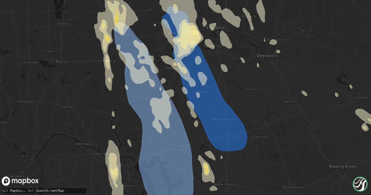 Hail map in Clay, KY on July 26, 2026