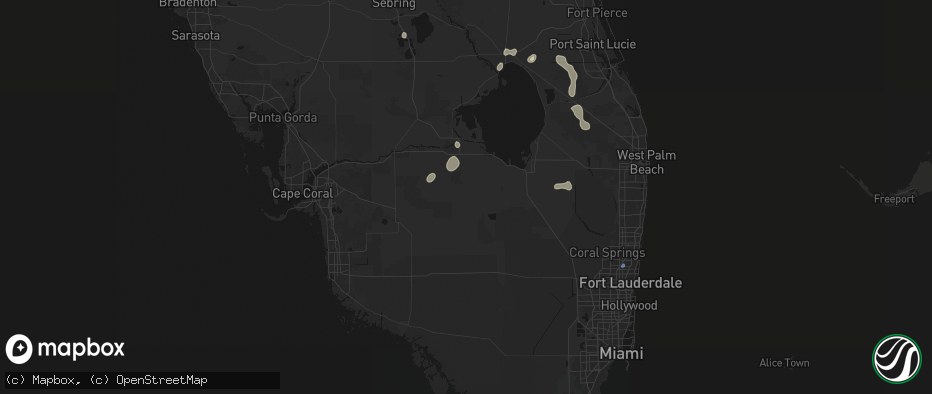 Hail map in Clewiston, FL on July 26, 2026