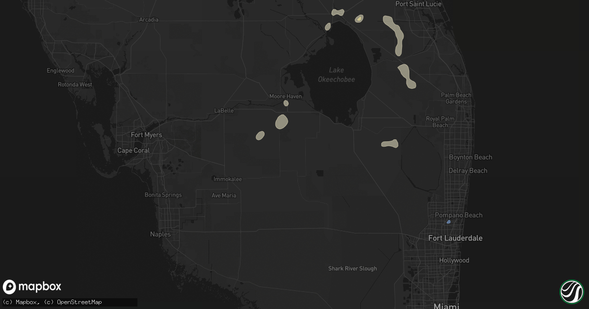 Hail map in Clewiston, FL on July 26, 2026